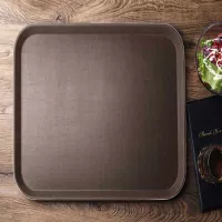 Azafate Antideslizante Rectangular de Polipropileno de 16 x 22 Pulgadas, Color Cafe  MASTER CHEF JW-R1622PBR