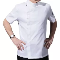 Gabacha de Manga Corta de Color Blanco Talla M CHECKEDOUT CU119D0200Y-M