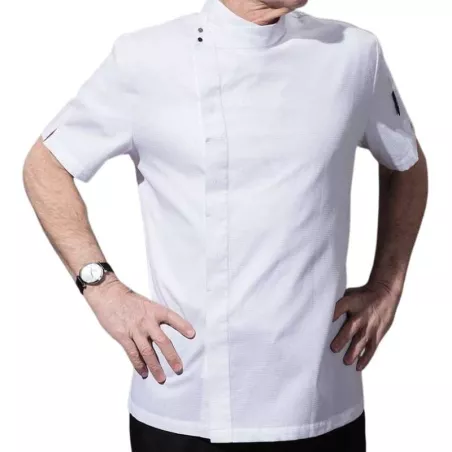 Gabacha de Manga Corta de Color Blanco Talla M CHECKEDOUT CU119D0200Y-M