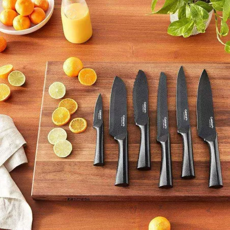 Cuchillos Metalico Advantage de Color Negro, Set de 6 Unidades CUISINART C55-12PMB