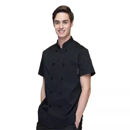 Gabacha de Manga Corta de Color Negro Talla 3XL CHECKEDOUT CU104D0100E-3XL