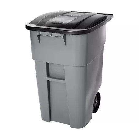 Basurero Rollout  con 2 Ruedas de 50 Galones de Color Gris RUBBERMAID FG9W2700GRAY