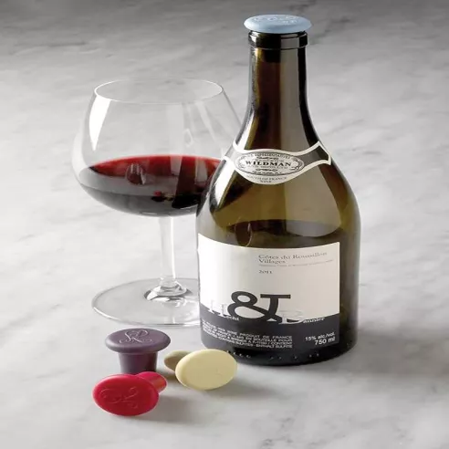 Tapon de Silicon para Botella de Vino, Paquete de 4 Unidades de Colores Surtidos FOX RUN BRANDS B229