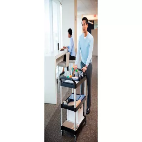 Carro Utilitario de 85 x 47 x 96 Centimetros de Color Negro RUBBERMAID FG342488BLA