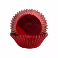 Capsulas para Cupcakes de Aluminio, Tamano Estandar, de Color Rojo, de 32 Unidades FOX RUN BRANDS 4926