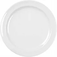 Plato Redondo de Melamina de Borde Ancho de 7 Pulgadas de Color Blanco MASTER CHEF 207-WHITE