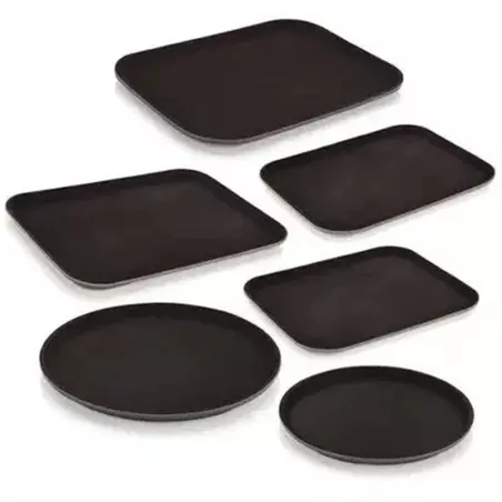 Azafate Rectangular Antideslizante de Fibra de Vidrio de 16 x 22 Pulgadas, Color Cafe MASTER CHEF JW-R1622CTBR