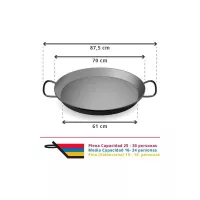 Paellera de Hierro Pulido de 70 Centimetros / 30 Plazas VAELLO 0170 2