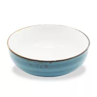 Bowl Redondo Coupe Azul con Borde Dorado 6.3 Pulgadas ARNI C1590-SC03