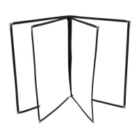 Porta Menu Cuadruple de -1/2 X 11 Pulgadas con Bordes Negros MASTER CHEF MC-4BK