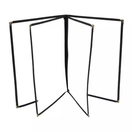 Porta Menu Cuadruple de -1/2 X 11 Pulgadas con Bordes Negros MASTER CHEF MC-4BK