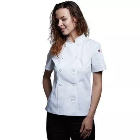 Gabacha de Mujer Cruzada de Manga Corta Talla XL CHECKEDOUT CW104D0200A-XL