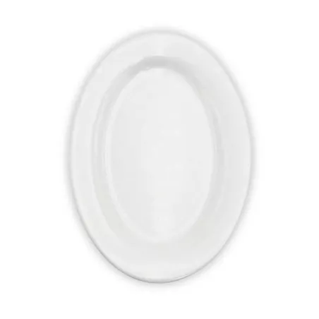 Plato Ovalado de Porcelana de Borde Delgado de 11.5 Pulgadas Blanco ARNI S6505