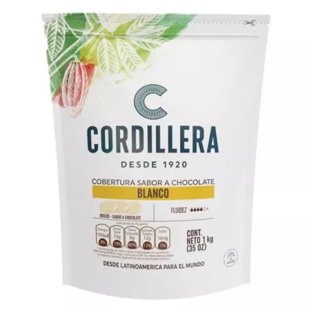 Cobertura Sabor a Chocolate Blanco de 1 Kilo CORDILLERA 1042388