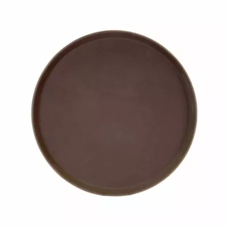 Azafate Redondo Antideslizante de Polipropileno de 11 Pulgadas, Color Cafe  MASTER CHEF 1100PT