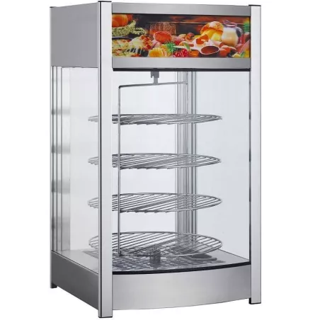 Urna Giratoria 4 Niveles para Pizza de 45 x 45 x 79 Centimetros QUANTUM PRO PZ-4