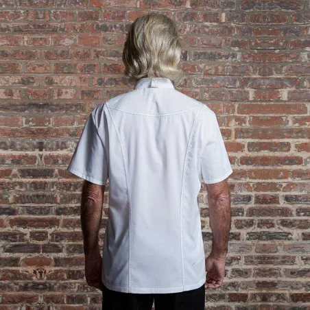 Gabacha Cruzada Manga Corta, Talla 3XL, Color Blanco  CHECKEDOUT CU168D0200E-3XL