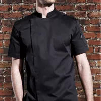 Gabacha Negra Cuello Cruzado , Manga Corta Talla 2XL CHECKEDOUT U155D0100A-2XL