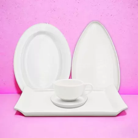 Plato Ovalado de Porcelana de Borde Delgado de 11.5 Pulgadas Blanco ARNI S6505