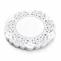 Blonda Redonda de 4 Pulgadas con Borde de Encaje, Bolsa de 50 Unidades, Color Blanco SIN ASIGNAR 137005/HJ