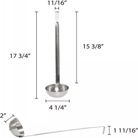 Cucharon de Acero Inoxidable de 2 Piezas, Capacidad de 10 Onzas THUNDER SLTL008