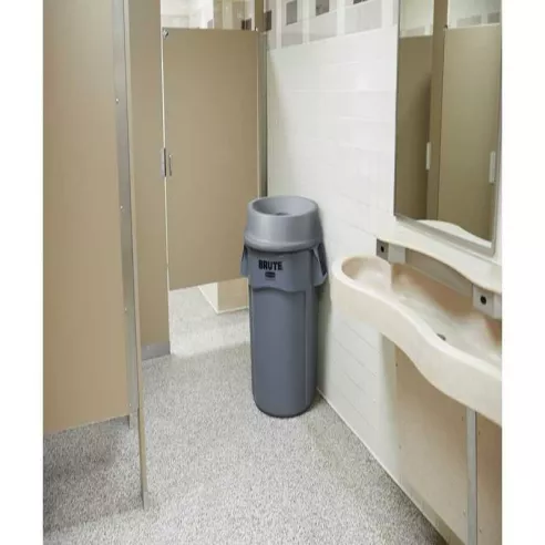 Tapa Embudo del Basurero Brute de 32 Galones de Color Gris RUBBERMAID FG354300GRAY