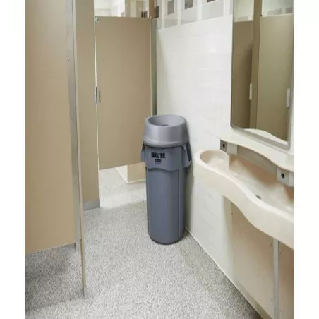 Tapa Embudo del Basurero Brute de 32 Galones de Color Gris RUBBERMAID FG354300GRAY