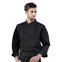 Gabacha de Manga Larga de Color Negro Talla XL CHECKEDOUT CU102C0100A-XL