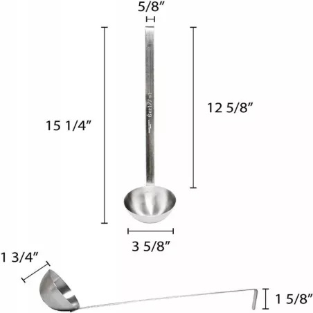 Cucharon de Acero Inoxidable de 2 Piezas, Capacidad de 6 Onzas THUNDER SLTL006
