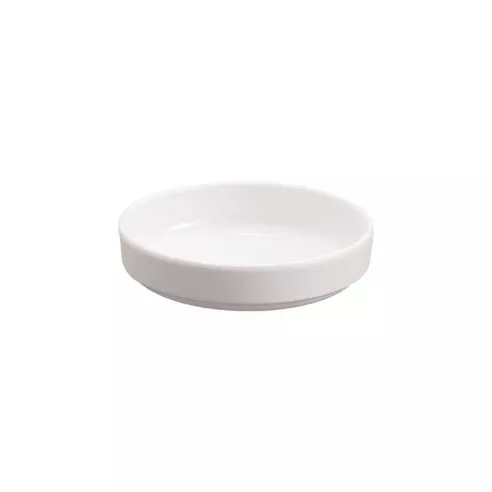Plato Salsero Redondo de Melamina de 7.6 x 2.4 Centimetros, Color Blanco  MASTER CHEF D109