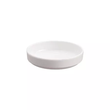 Plato Salsero Redondo de Melamina de 7.6 x 2.4 Centimetros, Color Blanco  MASTER CHEF D109