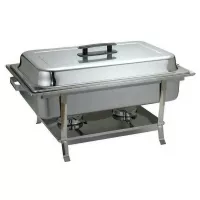 Chafing Dish de 8 Cuartos con Agarradera Negra de 61 x 35 Centimetros MASTER CHEF PH433T01