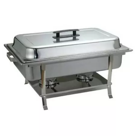 Chafing Dish de 8 Cuartos con Agarradera Negra de 61 x 35 Centimetros MASTER CHEF PH433T01