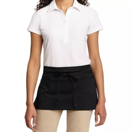 Delantal para Ayudante de Cocina o Salonero con 3 Bolsillos de Color Negro MASTER CHEF WAP-BK