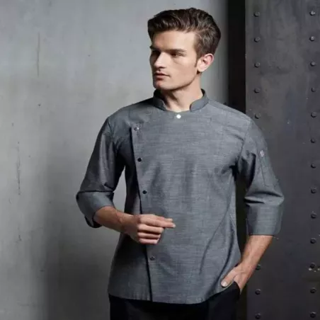 Gabacha Gris Cruzada Manga 3/4 Talla XL CHECKEDOUT CU1070Z059000T4-XL