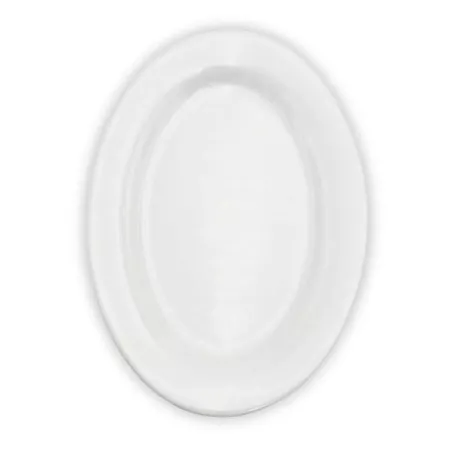 Platon Ovalado de Porcelana de Borde Delgado de 13.5 Pulgadas Blanco ARNI S6137