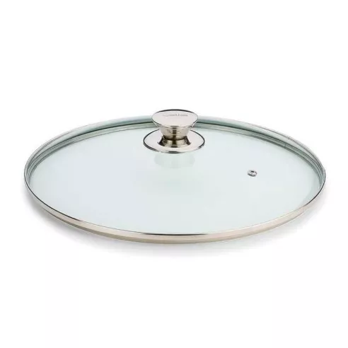 Sarten Profundo de Hierro Fundido con Tapa de Vidrio de 12 Pulgadas MASTER CHEF CLSGL-30