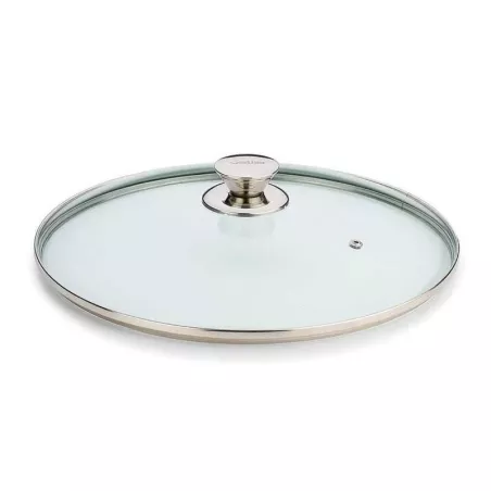 Sarten Profundo de Hierro Fundido con Tapa de Vidrio de 12 Pulgadas MASTER CHEF CLSGL-30