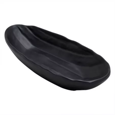 Bandeja de Melamina Ovalada con Textura de 11 x 4.5 Pulgadas de Color Negro MASTER CHEF E015