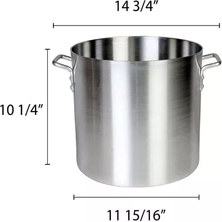 Olla Stock de Aluminio sin Tapa de 16 Quartos MASTER CHEF ASTP-16