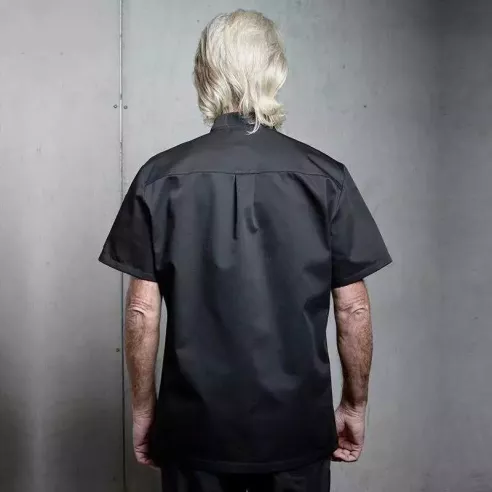 Gabacha De Chef De Peso Pesado De Alta Calidad - Placa Oculta Manga Corta, Talla M CHECKEDOUT CU155D0100A-M