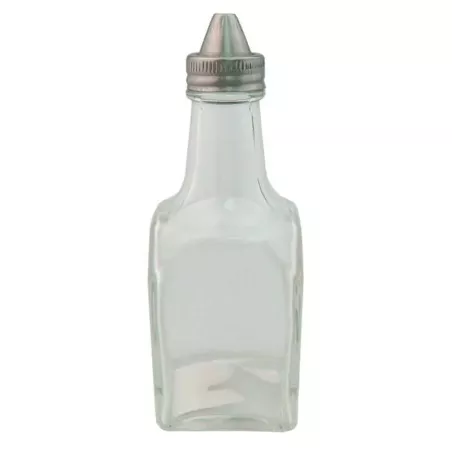 Vinagrera Cuadrada de Vidrio de 6 Onzas con Tapa de Acero Inoxidable  MASTER CHEF SK-OV