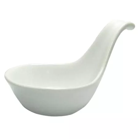 Cuchara Sopera de Porcelana Blanca 2.2 x 4 Pulgadas CATER MAX 13056
