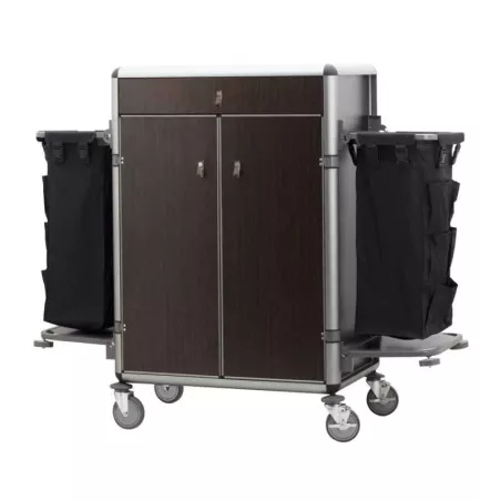 Carro de Aluminio para Mucama con Puertas de 152 x 59 x 127 Centimetros MASTER CHEF 98.9806DGT