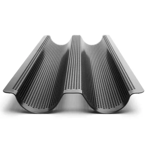Molde Perforado Antiadherente con Forma de Canoa para Baguette Perforado de 2 Cavidades FOX RUN BRANDS 4490