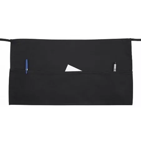 Delantal para Ayudante de Cocina o Salonero con 3 Bolsillos de Color Negro MASTER CHEF WAP-BK
