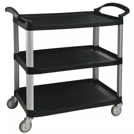 Carro de Servicio Abierto de 3 Estantes de Color Negro MASTER CHEF JW-SEDO