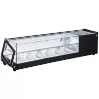 Vitrina para Sushi de 6 x 1/3 GN + Repisa 149 x 40 x 38 Centimetros QUANTUM PRO VRM-84