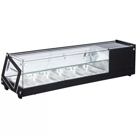 Vitrina para Sushi de 6 x 1/3 GN + Repisa 149 x 40 x 38 Centimetros QUANTUM PRO VRM-84