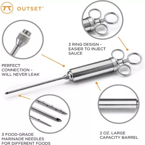 Inyector de Salsas de Acero Inoxidable, Set de 6 Piezas OUTSET 76456